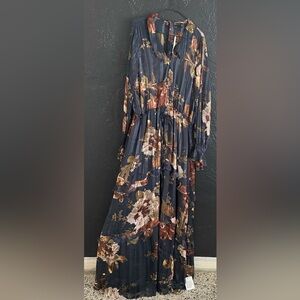 ASOS TALL 100% polyester long sleeve maxi dress SZ 18